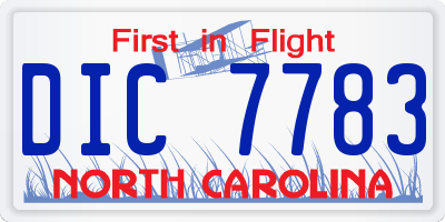 NC license plate DIC7783
