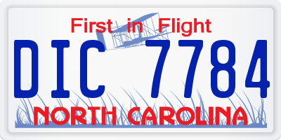 NC license plate DIC7784