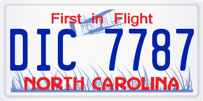 NC license plate DIC7787