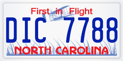 NC license plate DIC7788