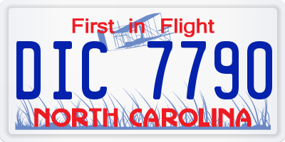 NC license plate DIC7790