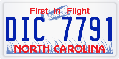 NC license plate DIC7791