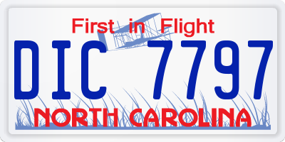 NC license plate DIC7797
