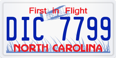 NC license plate DIC7799