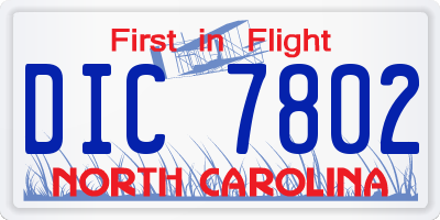 NC license plate DIC7802