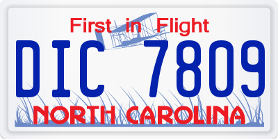 NC license plate DIC7809