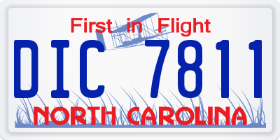 NC license plate DIC7811