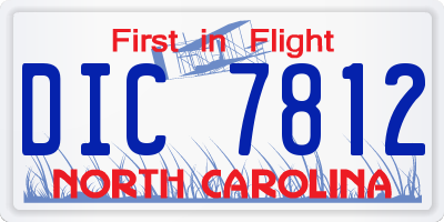 NC license plate DIC7812