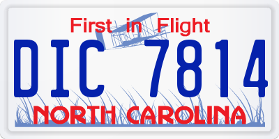 NC license plate DIC7814