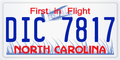 NC license plate DIC7817