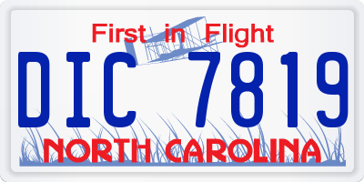 NC license plate DIC7819