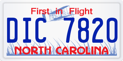 NC license plate DIC7820
