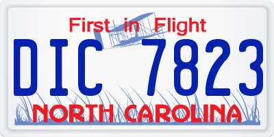 NC license plate DIC7823