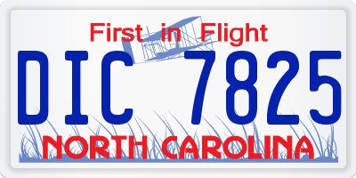 NC license plate DIC7825