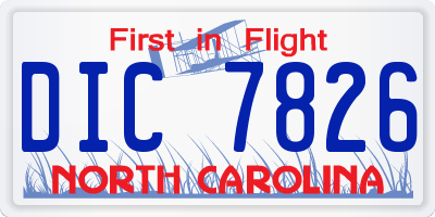 NC license plate DIC7826