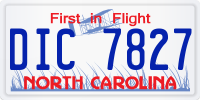 NC license plate DIC7827