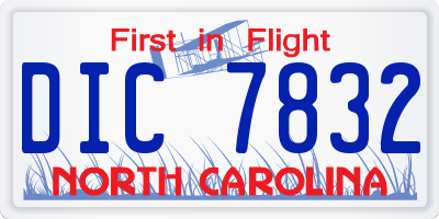 NC license plate DIC7832