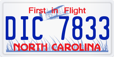 NC license plate DIC7833