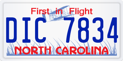 NC license plate DIC7834