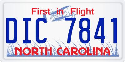 NC license plate DIC7841