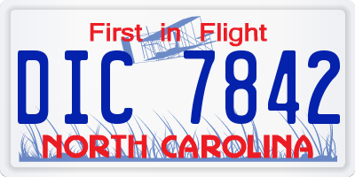 NC license plate DIC7842