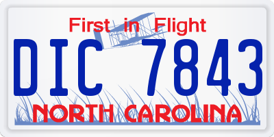 NC license plate DIC7843