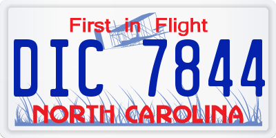 NC license plate DIC7844