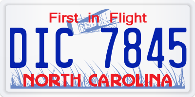 NC license plate DIC7845