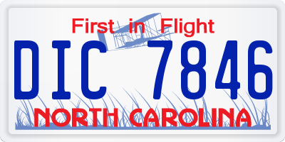 NC license plate DIC7846