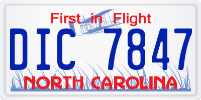 NC license plate DIC7847
