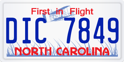 NC license plate DIC7849