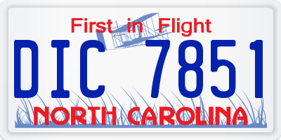 NC license plate DIC7851
