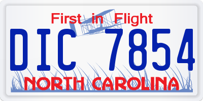NC license plate DIC7854
