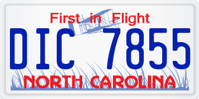 NC license plate DIC7855