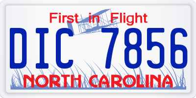 NC license plate DIC7856