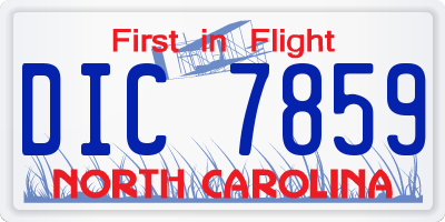 NC license plate DIC7859