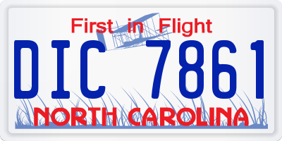 NC license plate DIC7861