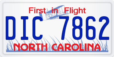 NC license plate DIC7862