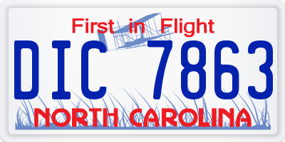 NC license plate DIC7863