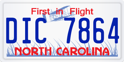 NC license plate DIC7864