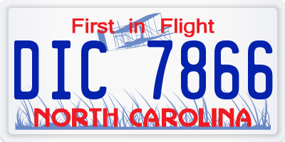 NC license plate DIC7866
