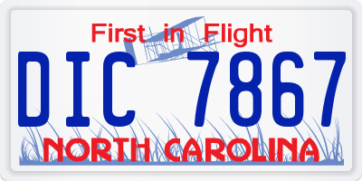 NC license plate DIC7867