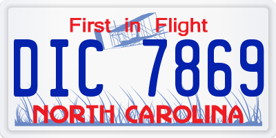 NC license plate DIC7869