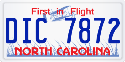 NC license plate DIC7872