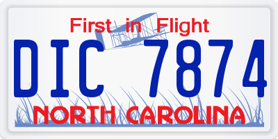 NC license plate DIC7874