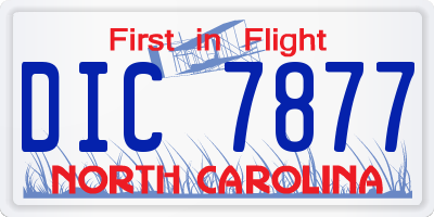 NC license plate DIC7877