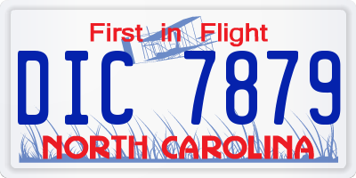 NC license plate DIC7879