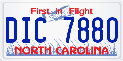 NC license plate DIC7880