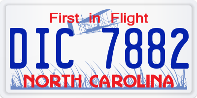NC license plate DIC7882