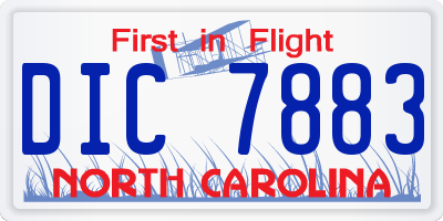 NC license plate DIC7883